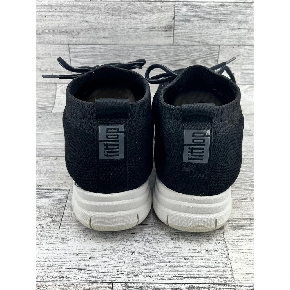 FitFlop Uberknit Black High Top Stretch Knit Sneakers Women‎ Size 8.5 E37-001